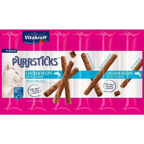 Vitakraft PurrSticks Chicken & Salmon Treats for Cats - 6 count Vitakraft PurrSticks Chicken & Salmon Treats for Cats - 6 count