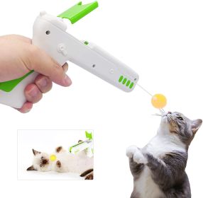 Teaser Cat Gun, Interactive Cats Toy, Cat Funny Gun Toy with Feather Wand and Cat Ball Toy, Kitten Exercise & Entertainment Indoor Cats Nip IQ Toys -