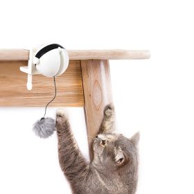 Automatic Cat Teasing Toy, Electric Lifting Toy, Interactive Rotating Ball - white