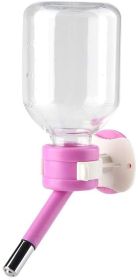 Pet Water Bottle, Small-Sized Wall Mount Water Dispenser, Leak-Proof Nozzle Pet Wire Cage, Crate Waterer, BPA-Free Water Container - pink