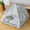 Washable Pet Puppy Kennel Dog Cat Tent, Pet Tent Bed, Pet Teepee Dog Cat Bed with Canopy, Pet Bed, Portable Foldable Durable Pet Tent - Large