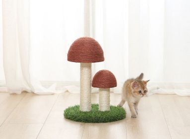 Cat Scratching Post Mushroom, Mini Tower Cat Scratcher Small Cat Tree House Training Toys for Kittens & Small Animals, Scratchers for Indoor Cats - br