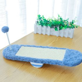 Cat Toy Scratcher with Ball Interactive Durable Kitty Seesaw Scratching Pad Pet Scratch Sofa Bed for Small Medium Cats - blue