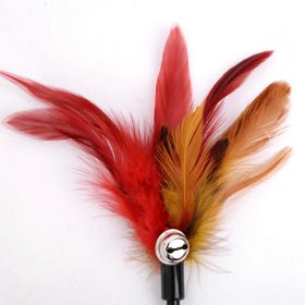 Cat Wand Stick Toy Color Vary Feather with Bell Teaser and Exerciser for Cat and Kitten - feather