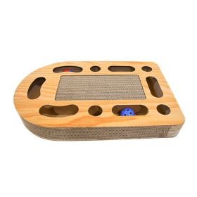 Cat Scratcher Cardboard Cat Furniture Corrugated with Catnip Bell Balls for Cats & Kittens - yellow