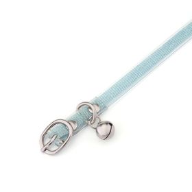 Pet Collar Kitten Collar Soft Leather Glittered PU Leather Material Pet Collar Adjustable Belt Collar - blue