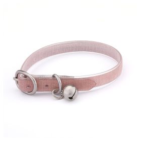 Pet Collar Kitten Collar Soft Leather Glittered PU Leather Material Pet Collar Adjustable Belt Collar - pink