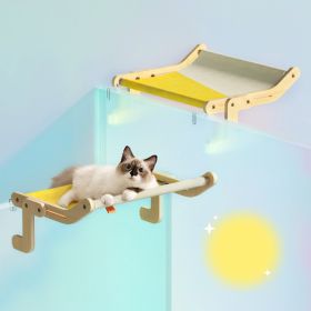 Mewoofun Cat Window Perch 4 Color Wooden Assembly Hanging Bed Cotton Canvas Easy Washable Multi-Ply Plywood New Dropshipping - Yellow