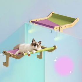 Mewoofun Cat Window Perch 4 Color Wooden Assembly Hanging Bed Cotton Canvas Easy Washable Multi-Ply Plywood New Dropshipping - Purple