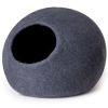 MewooFun Trendy Felt Cat Bed Cave Round Nest Wool Bed Gray for Cats and Kittens - WP055