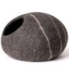 MewooFun Trendy Felt Cat Bed Cave Round Nest Wool Bed Gray for Cats and Kittens - WP052