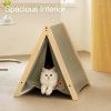 Mewoofun Pet Portable Folding Tent Cat Hammock House Easy Assembly for Dog Cat - green