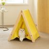 Mewoofun Pet Portable Folding Tent Cat Hammock House Easy Assembly for Dog Cat - yellow