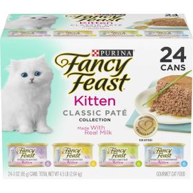 Purina Fancy Feast Classic Pate Wet Cat Food for Kittens 3 oz Boxes (24 Pack) - Fancy Feast