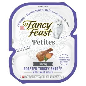 Purina Fancy Feast Petites Wet Cat Food Turkey Sweet Potato, 2.8 oz Tubs (12 Pack) - Fancy Feast