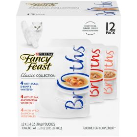 Purina Fancy Feast Classic Wet Cat Food Variety Pack, 1.4 oz Pouches (12 Pack) - Fancy Feast