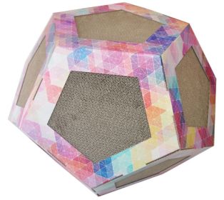 Pet Life Octagon Ultra Premium Collapsible Puzzle Pet Cat Scratcher Toy And House - CTS2RB