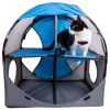 Pet Life Kitty-Play Obstacle Travel Collapsible Soft Folding Pet Cat House - Blue, Grey