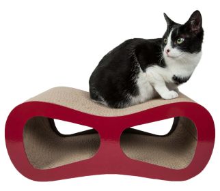 Pet Life Modiche Ultra Premium Modern Designer Lounger Cat Scratcher - Red