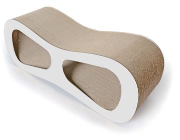 Pet Life Modiche Ultra Premium Modern Designer Lounger Cat Scratcher - White