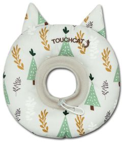 Touchcat 'Ringlet' Licking and Scratching Adjustable Pillow Cat Neck Protector - White - Medium