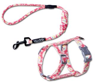 Touchcat 'Radi-Claw' Durable Cable Cat Harness and Leash Combo - Pink - Small