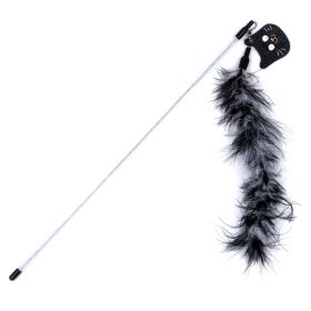 Touchcat Tail-Feather Designer Wand Cat Teaser - Black