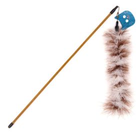 Touchcat Tail-Feather Designer Wand Cat Teaser - Brown