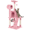 51" Cat Tree with Hammock and Scratching Post Tower - Pink