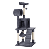 51" Cat Tree with Hammock and Scratching Post Tower - Dark Gray