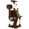 51" Cat Tree with Hammock and Scratching Post Tower - Brown