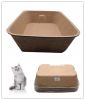 Disposable Cat Litter Box (5 Pack of Trays) Eco Friendly 100% Recycled Paper Cat Tray (Shipment From FBA) - Brown