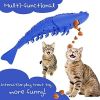 Lobster Shape Cat Toothbrush Interactive Chewing Catnip Toy Dental Care for Kitten Teeth Cleaning Leaky Food Device Natural Rubber Bite Resistance - b