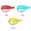 Fish Shape Built-in Small Bell Cat Pet Toothbrush Refillable Catnip Simulation Fish Teeth Cleaning 2 in 1 Chew Toys - blue