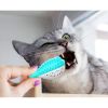 Fish Shape Built-in Small Bell Cat Pet Toothbrush Refillable Catnip Simulation Fish Teeth Cleaning 2 in 1 Chew Toys - blue