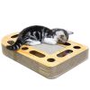 Cat Scratcher Cardboard Cat Furniture Corrugated with Catnip Bell Balls for Cats & Kittens - yellow