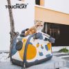 Touchcat 'Tote-Tails' Designer Airline Approved Collapsible Cat Carrier - White