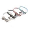 Pet Collar Kitten Collar Soft Leather Glittered PU Leather Material Pet Collar Adjustable Belt Collar - pink