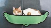 Pet Life 'Gravity-Lounge' Suction Cup Kitty Cat Lounger and Bed - Grey