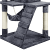 51" Cat Tree with Hammock and Scratching Post Tower - Dark Gray