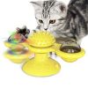 Pet Life 'Windmill' Rotating Suction Cup Spinning Cat Toy - Yellow