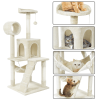 51" Cat Tree with Hammock and Scratching Post Tower - Beige