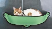 Pet Life 'Gravity-Lounge' Suction Cup Kitty Cat Lounger and Bed - Brown