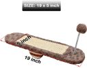 Cat Toy Scratcher with Ball Interactive Durable Kitty Seesaw Scratching Pad Pet Scratch Sofa Bed for Small Medium Cats - brown