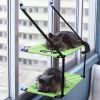 Pet Life 'Cat Laze' Suction Cupped Dual-Leveled Kitty Cat Lounger - Black