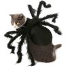 Pet Spider Costume Halloween Simulation Plush Spider Clothe with Adjustable Neck Paste Buckle for Dog Cats Pet - black