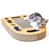 Cat Scratcher Cardboard Cat Furniture Corrugated with Catnip Bell Balls for Cats & Kittens - yellow