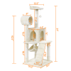 51" Cat Tree with Hammock and Scratching Post Tower - Beige