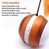 Rolling Pet Toys Interactive 360 Degree Automatic Self Rotating LED Light Sound Cat Chaser Ball Exercise with Detachable Feather - orange