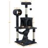 51" Cat Tree with Hammock and Scratching Post Tower - Black